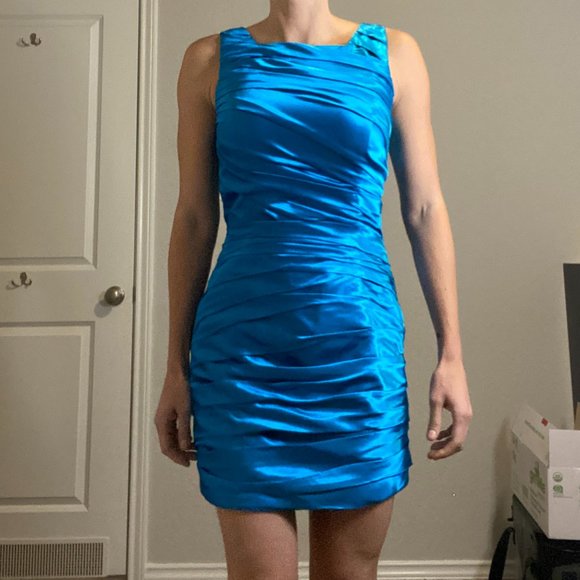 Dresses & Skirts - Aqua blue satin dress